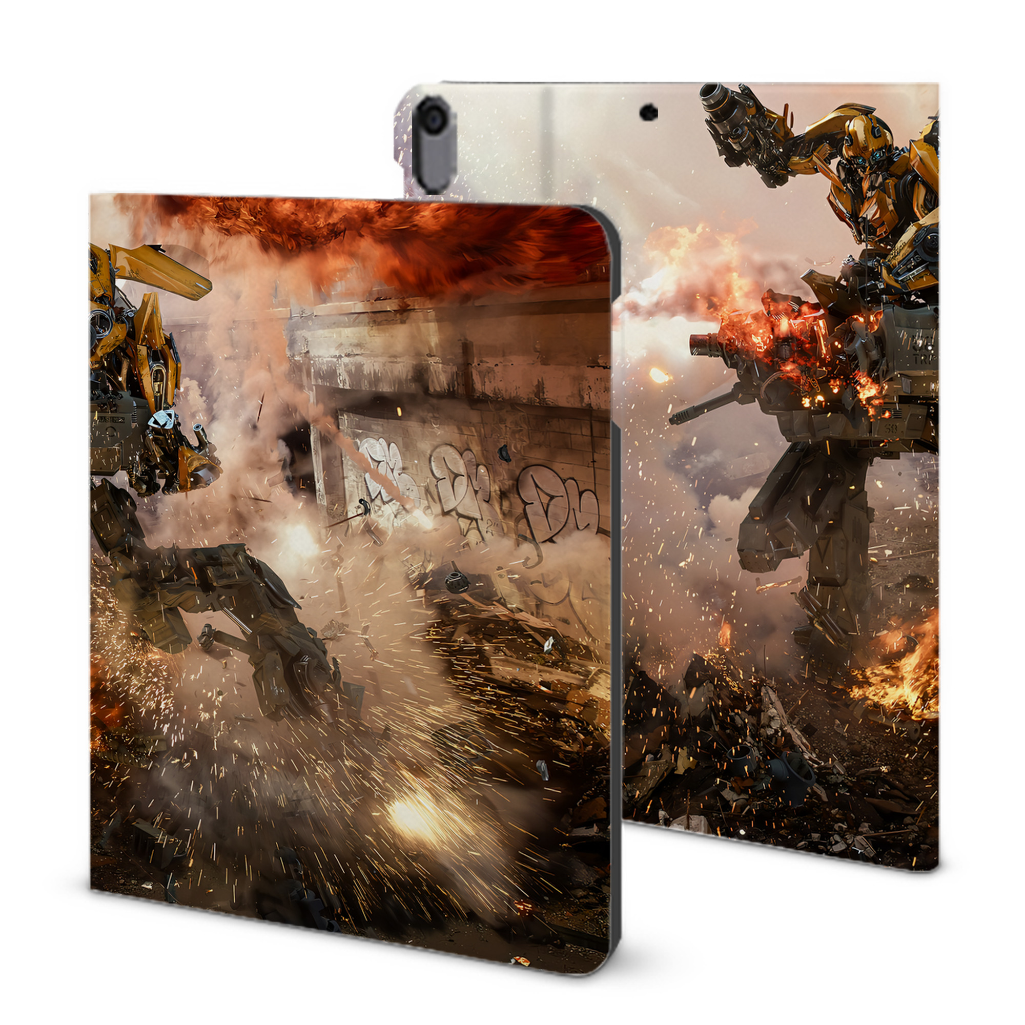 （画像用） Transformers トランスフォーマー IPad ケース ブック型 PUレザー TPU 耐衝撃 軽量 薄型 ペン収納なし 全面保護 IPad 各モデル対応